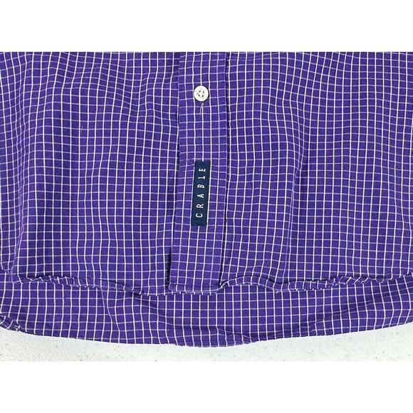 Crable Sportswear LSU Tigers Mens Shirt Size Medium Purple Windowpane Plaid - Picture 6 of 9